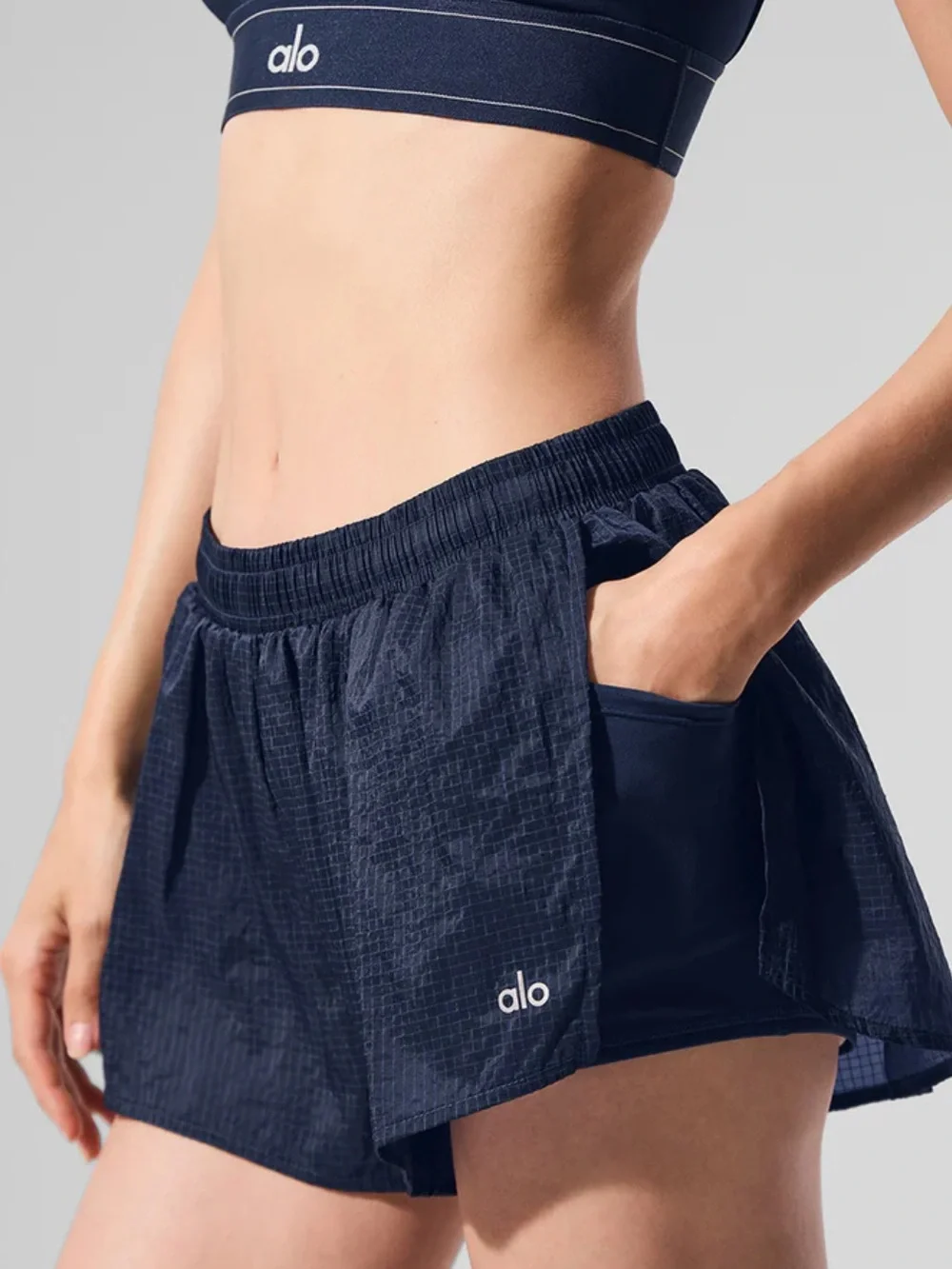 ALO Yoga Navy Blue Game Time Shorts